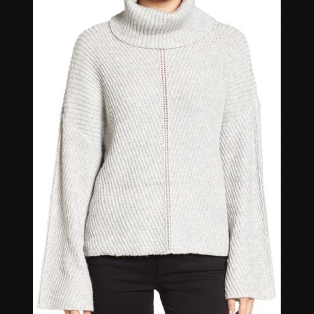 Cupcakes and Cashmere Randy grey turtleneck sweater